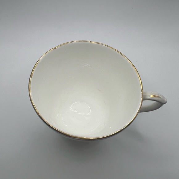 Floral Teacup and Saucer Set with Gold Trim - Picture 5 of 8